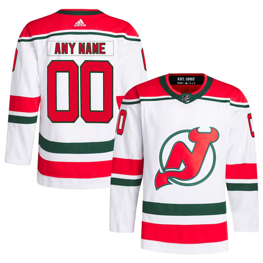 Men New Jersey Devils adidas White Heritage Authentic Pro Primegreen Custom NHL Jersey->customized nhl jersey->Custom Jersey